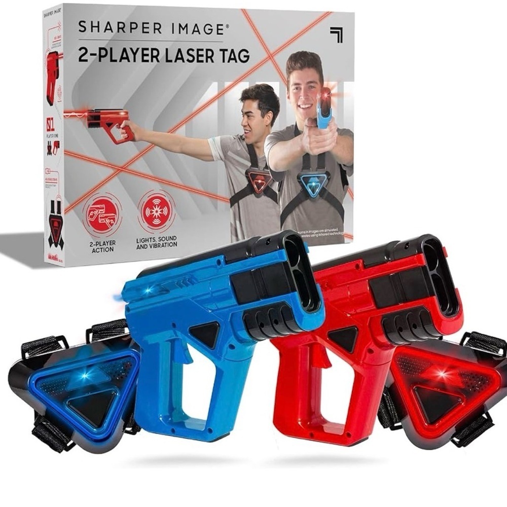Sharper Image 2-Player Laser Tag Set Toy Blasters Vests Infrared Game